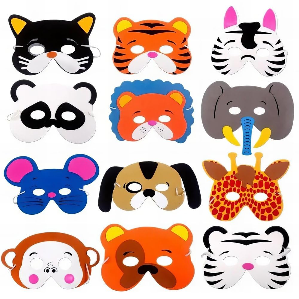Máscaras De Espuma Para Animales Rhode Island Novelty, 1 Docena, 18 Cm - 33 Cm