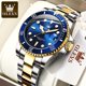thumbnail image 3 of Reloj OLEVS de acero inoxidable dorado para hombre con fecha impermeable, 3 of 9