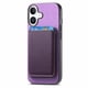 thumbnail image 4 of Funda de Cuero Magnética con Tarjetero para iPhone 16 Plus Cubierta Delgada Morado, 4 of 5