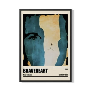 Creango - Cuadro Poster Enmarcado Corazon Valiente Mel Gibson Decorativo