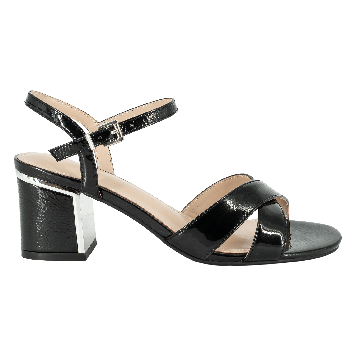 Sandalia De Vestir Shiro Negro Charol Alquimia