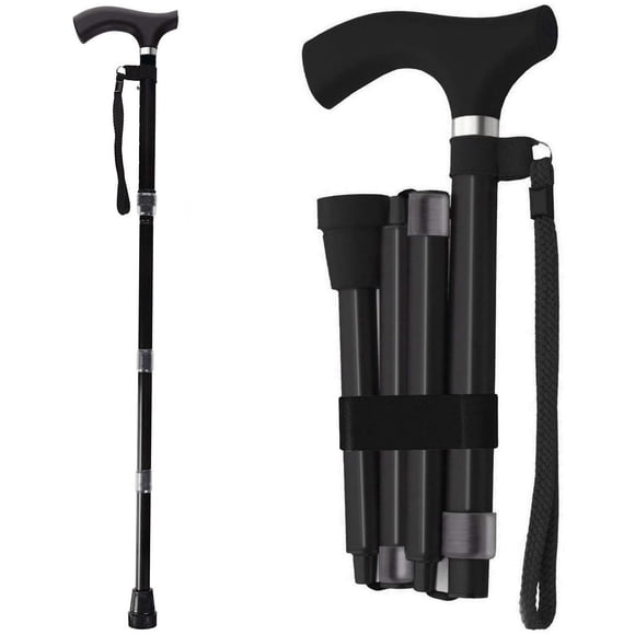 Bastones Para Caminar Plegables Y Ajustables Negros
