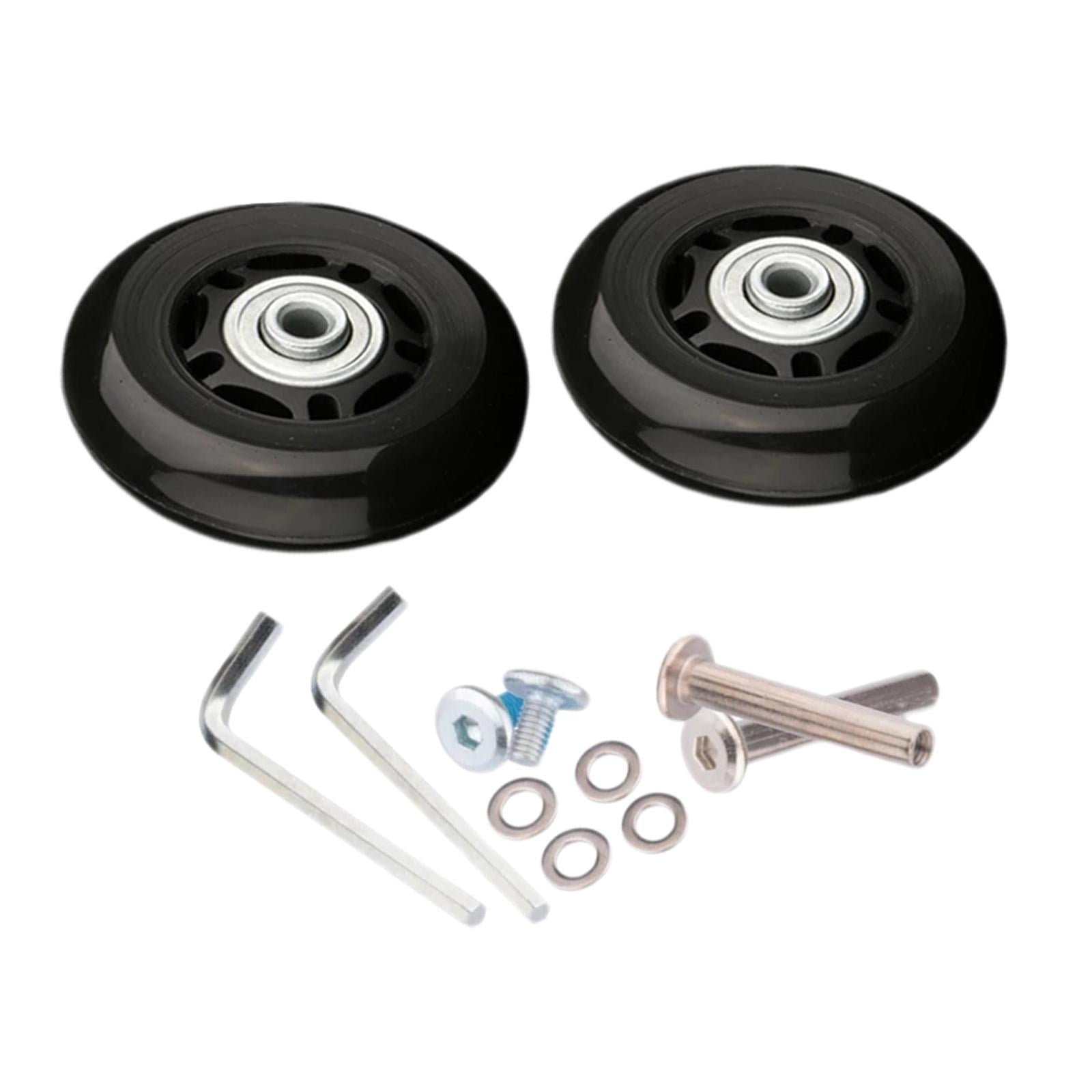 Bothyi - 2 Ruedas Para Maleta De Equipaje, Ruedas Giratorias Flexibles Resistentes Al Desgaste, Color Negro, 78 Mm X 24 Mm