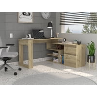 Tuhome - Escritorio En L 2 Cajones Alteza Duna