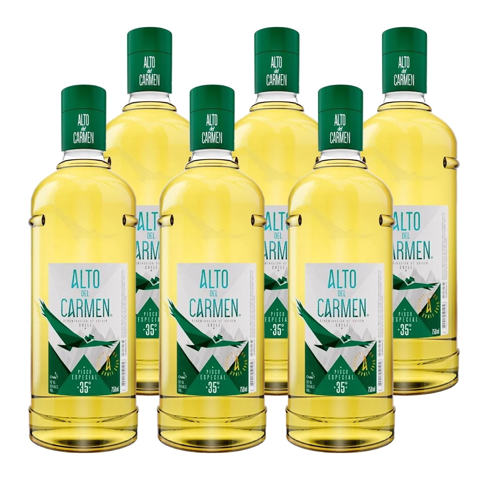 6x Pisco Alto Del Carmen 35° 750cc