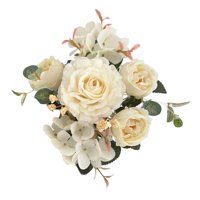 Bothyi - Ramo De Flores Artificiales Ramo De Novia Flor Falsa Boda Novia Ramo Blanco