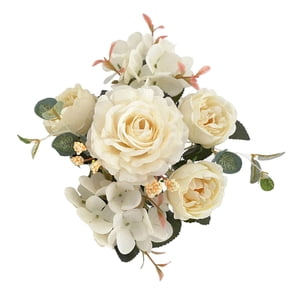 Bothyi - Ramo De Flores Artificiales Ramo De Novia Flor Falsa Boda Novia Ramo Blanco