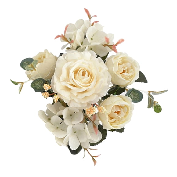 Ramo De Flores Artificiales Ramo De Novia Flor Falsa Boda Novia Ramo Blanco