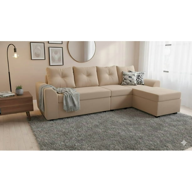 Seccional Modular Bruselas 4.1 Felpa Beige