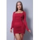 thumbnail image 5 of Vestido Básico Sexy Y Elegante Con Cuello Cuadrado Y Manga Larga Con Lazo Fruncido M, 5 of 20