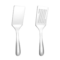 Xusx111 - Conjunto De Espátulas 304 De Acero Inoxidable Parrilla Espátula Ranurada Tornero De Hamburguesa Plana Parrilla Superior Espátula Para Cocinar 10 Pulgadas