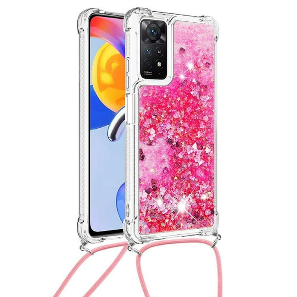 Funda FOXDOCK para Xiaomi Redmi Note 11 Pro 4G/5G con Cuerda Ajustable, Brillo Líquido, Protección Antigolpes y Lente – Ideal para Regalo