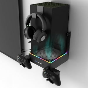 Soporte De Pared Aaronmei Con Ventilador De Enfriamiento Para Xbox Series X Negro