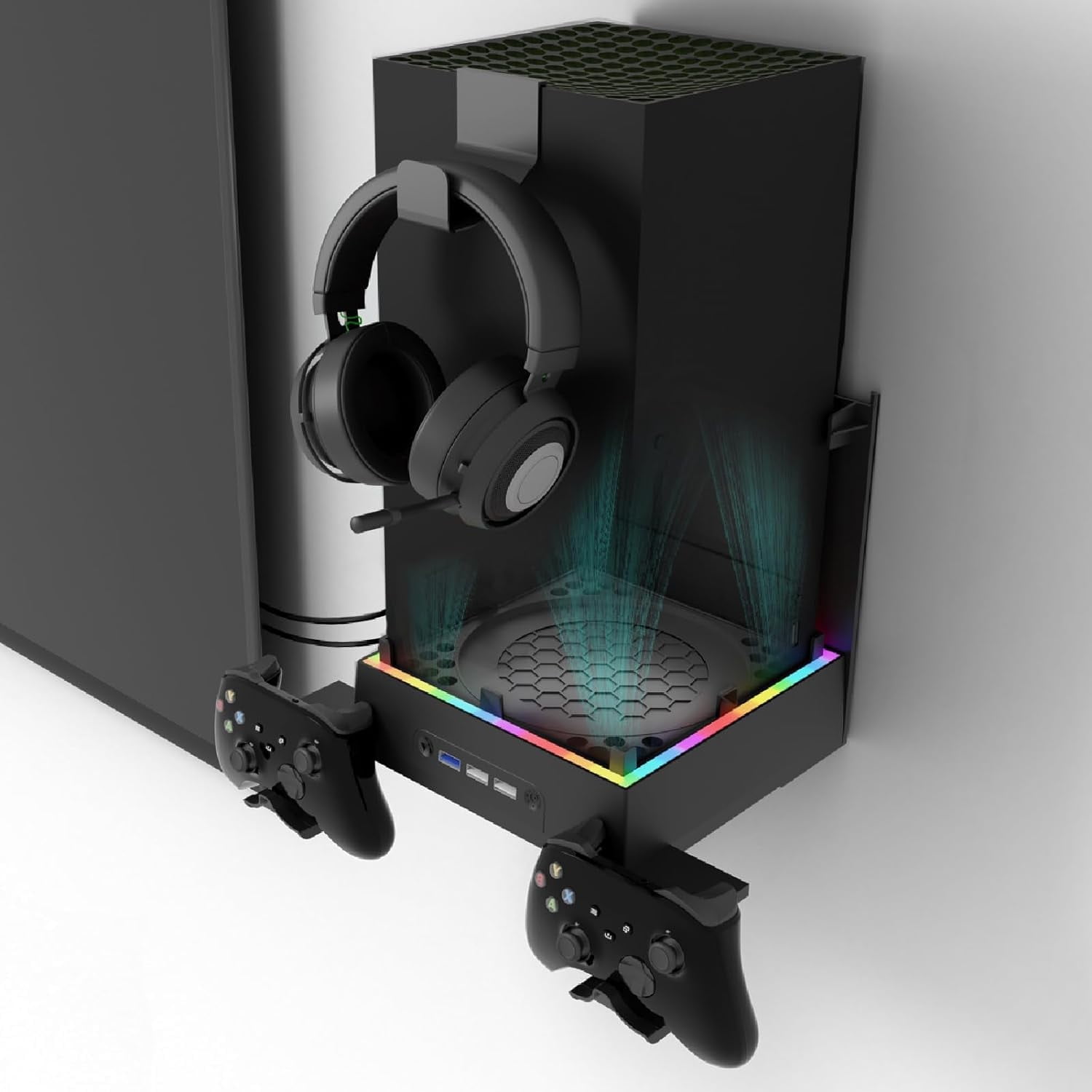Soporte De Pared Aaronmei Con Ventilador De Enfriamiento Para Xbox Series X Negro