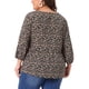 thumbnail image 4 of Agnes Orinda Blusas de Talla Grande para Mujer con Cuello en V, Mangas 3/4 Tipo Linterna, Camisas Florales con Peplum 1X Negro Naranja, 4 of 8