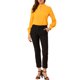 thumbnail image 2 of INSPIRE CHIC Blusa de Mujer con Cuello Alto, Pliegues y Botón de Ojal, Talla S, Amarillo Brillante, 2 of 7