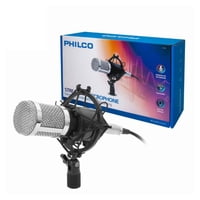 Philco - Microfono Condensador Jakc 3.5 Con Soporte Negro