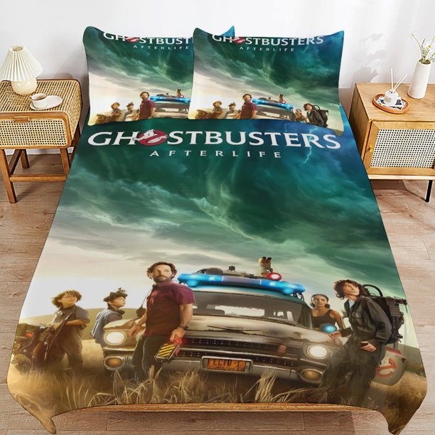 x609 Ghostbusters Bed Duvet Cover Microfiber Bedding Sets 3D Printed Lightweight 3 Piece Comforter Sets, 1 Duvet Cover And 2 Pillow Shams for Kids Boys Girls 90"x90" jn609