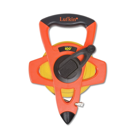 Cinta métrica Lufkin Hi-Viz, bobina naranja, fibra de vidrio, hoja de 30 m