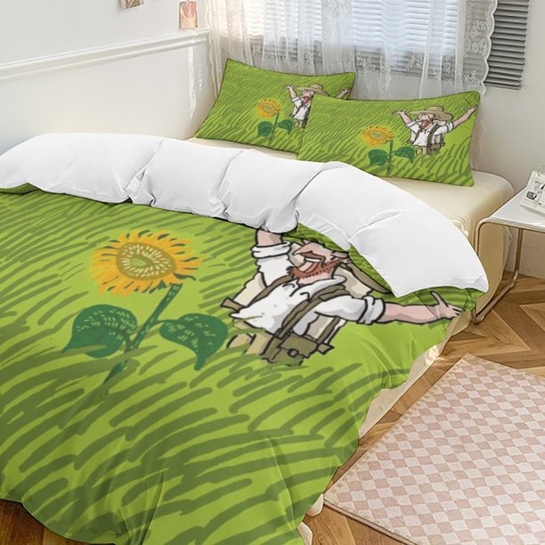 Oil Painting Style 3-Piece Twin Bed Set - Includes 1 Single Comforter And 2 Pillowcases Bedding - Fade Resistant Microfiber - Oil Painting Style