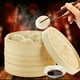 thumbnail image 2 of Gran vaporera china de bambú para cocinar al vapor verduras, mariscos, dim sum, bollos, huevos, 2 of 5
