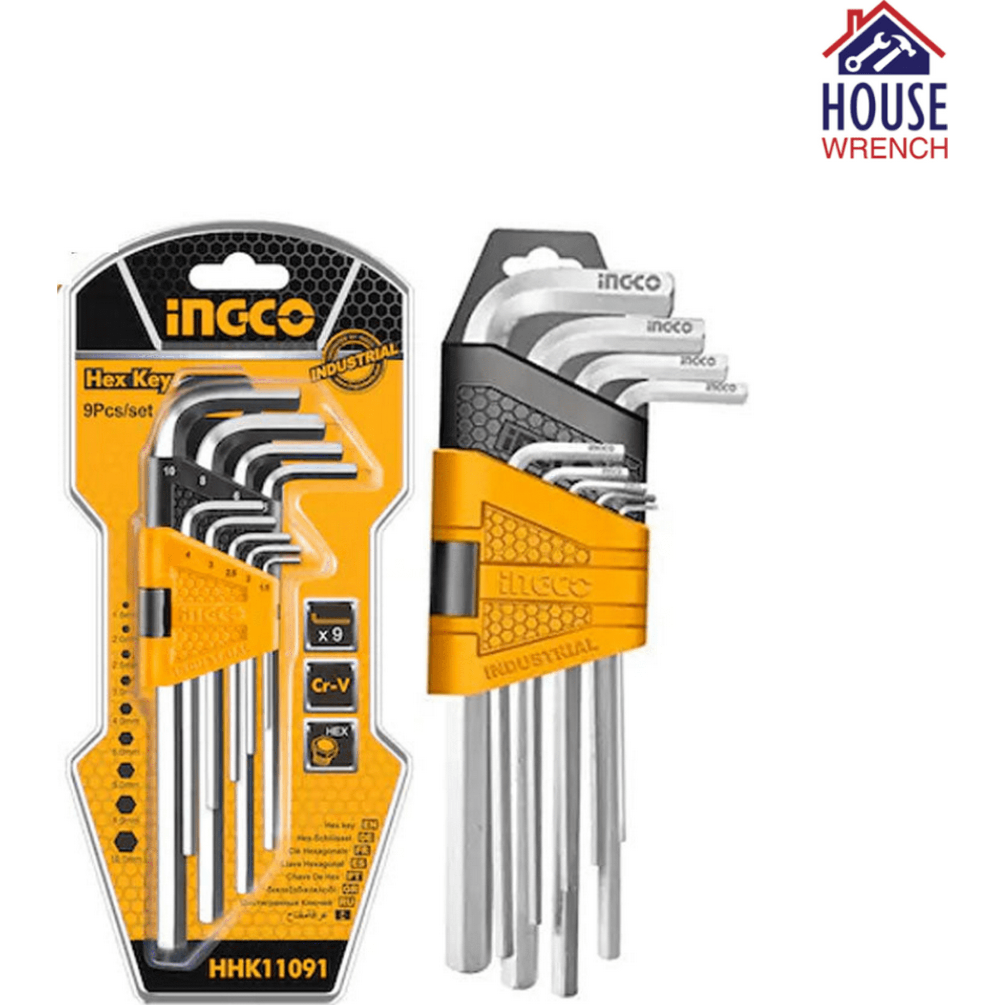 Genérico - Set Juego De Llaves Medianas Allen Hexagonal 9 Piezas Ingco