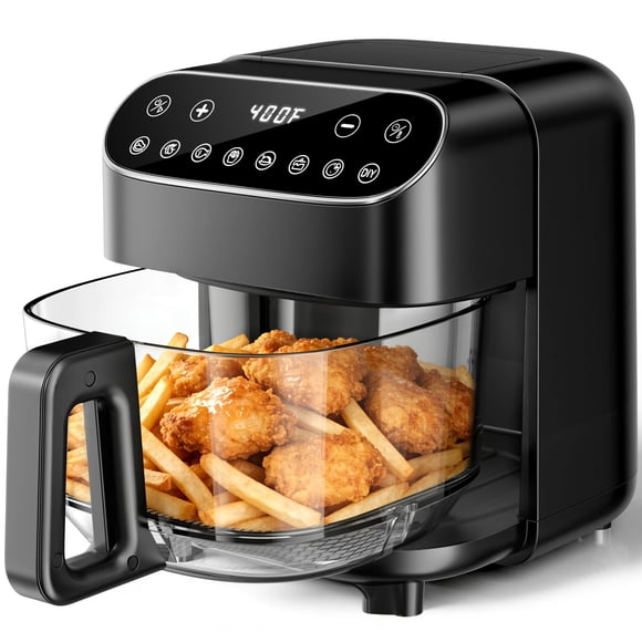 Freidora de aire Kismile 5QT de vidrio, digital táctil, 1500 W