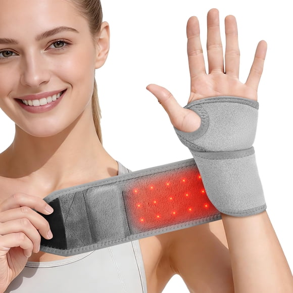 Masajeador de muñeca ROHVEMJ, almohadilla térmica inalámbrica con luz roja de 660 nm