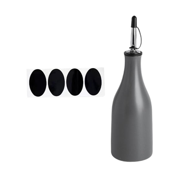 Botella De Aceite De Cocina Cerámica Gran Capacidad 300 Ml Botella Dispensadora De Salsa Shoyu Gris