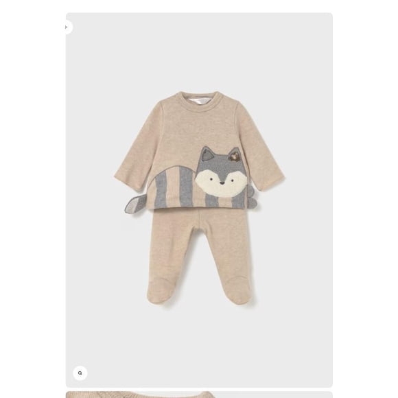 Conjunto Polaina diseño zorrito beige 2 A 4 Meses