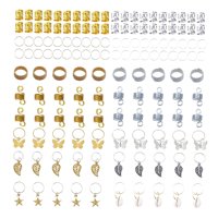 Ioensy - 140 Piezas De Cuentas De Metal Para Trenzas De Cabello Para Pulseras, Adornos Para El Cabello Diy