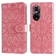thumbnail image 1 of Funda tipo cartera FOXDOCK para Honor 50 Pro , diseño girasol en relieve, cuero PU, cierre magnético, soporte y tarjetero, 1 of 5