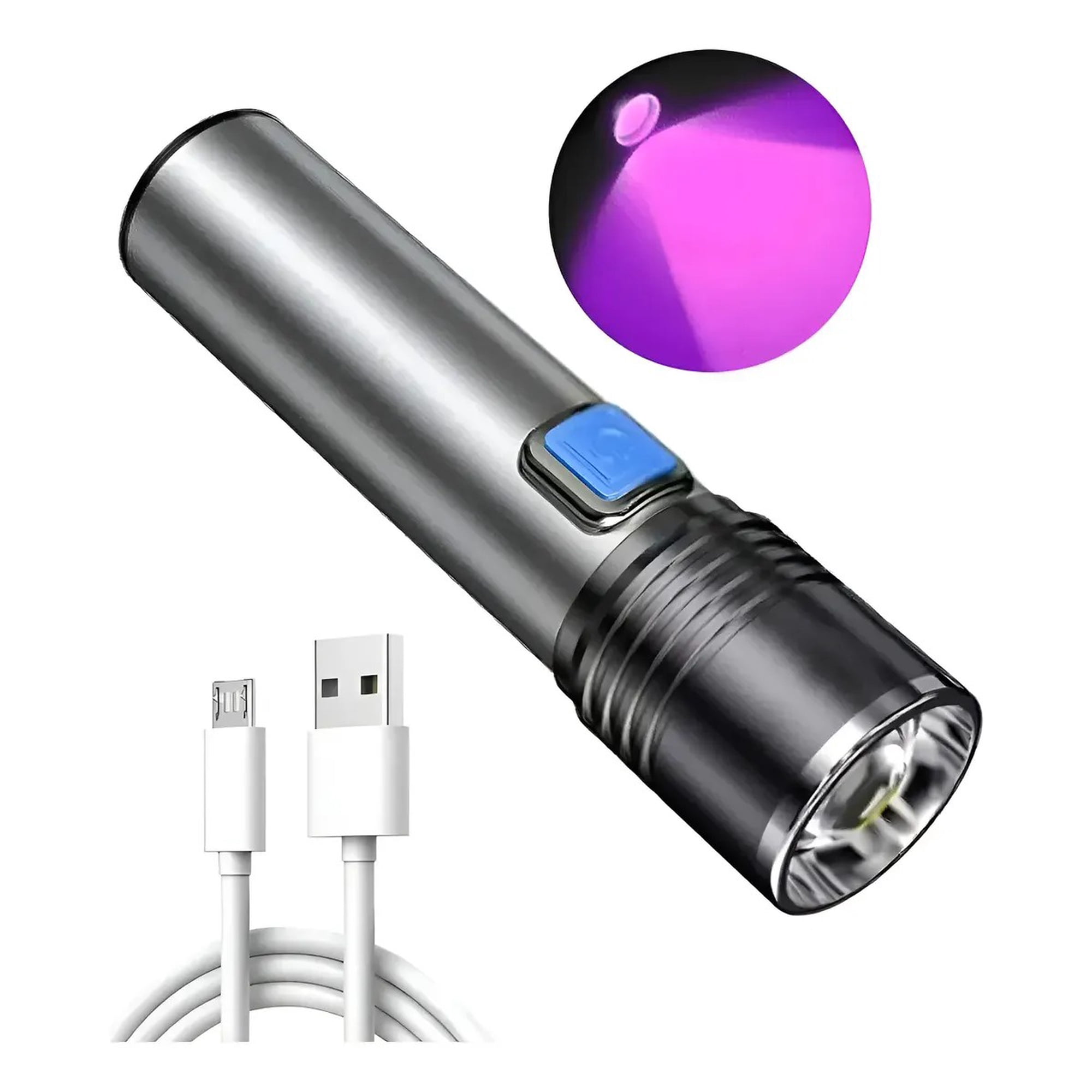 Genérica - Linterna Ultravioleta Con Batería Interna Recargable, 395nm