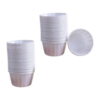 Bothyi - 50 Piezas De Envoltorios De Papel Antigrasa Para Cupcakes, Accesorios Para Tazas Para Hornear, Color Blanco Duradero