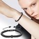 thumbnail image 3 of Xiao Hua Pulsera de Raíz de Yoga de Turmalina Negra con Cuentas Grandes, Pulsera de Cuentas Trenzadas con Piedra Preciosa Natural, Pulsera de Moda Ajustable, 1 Pieza, Negro, 3 of 3
