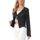 thumbnail image 4 of INSPIRE CHIC Cárdigan de Crochet Bohemio para Mujer con Lazo Frontal, Manga Larga, Ligero, Bolero Corto, Top Negro XL, 4 of 6