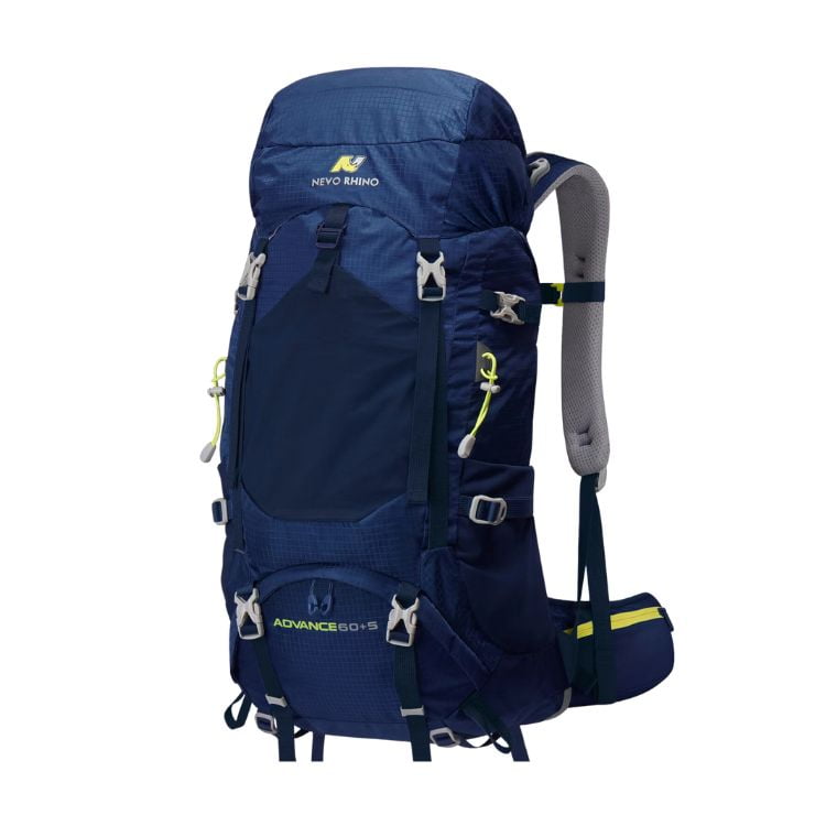 Crusec - Mochila De Senderismo 65l Montañismo Impermeable Y Liviana - Azul