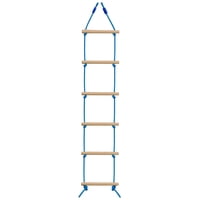 Magideal - Escalera De Cuerda De Escalada Para Niños, Colgante Con Correas De 6 Secciones, Para Patio De Juegos, Escalera De Cuerda Columpio Para Casa De Árbol , De Madera Azul Y Madera