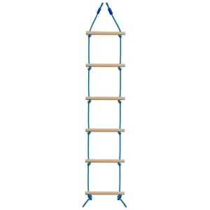 Magideal - Escalera De Cuerda De Escalada Para Niños, Colgante Con Correas De 6 Secciones, Para Patio De Juegos, Escalera De Cuerda Columpio Para Casa De Árbol , De Madera Azul Y Madera