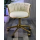 thumbnail image 2 of Silla Escritorio Giratoria Queen Base Dorada - Beige/Crudo, 2 of 6