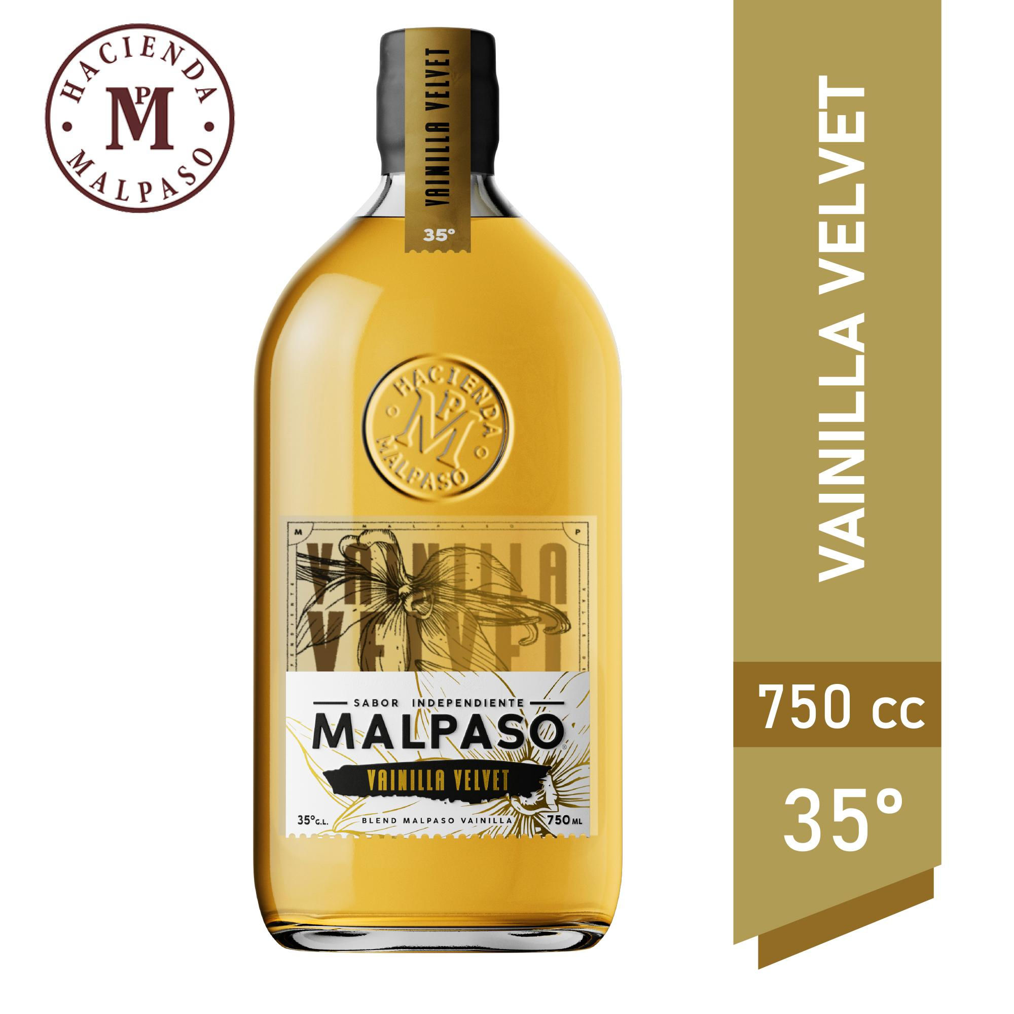 Pisco Blend Vainilla Velvet 35° Botella 750 Mal Paso