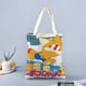 thumbnail image 2 of Pokonyan Bolso de tela con estampado de lienzo para mujer, bolsa de compras reutilizable y estética, con cremallera interior, regalo para mujer,40*45cm., 2 of 6