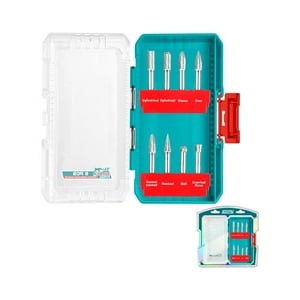 Total - Juego De Fresas Rotativas De Carburo Tungsteno Por 8