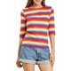 thumbnail image 1 of INSPIRE CHIC Camiseta Básica de Mujer con Mangas al Codo Cuello Redondo Ajustada Regreso a Clases Camiseta Casual Estampada Multicolor 2XL, 1 of 8
