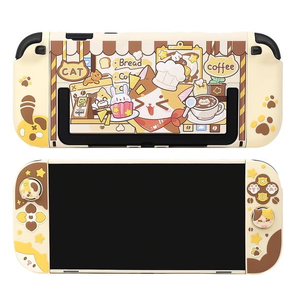 Funda Switch2 blingkiyo Gato Calicó Dockable + Agarradores