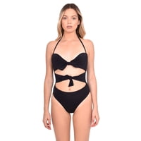 Samia - Trikini Con Doble Nudo Color Negro L