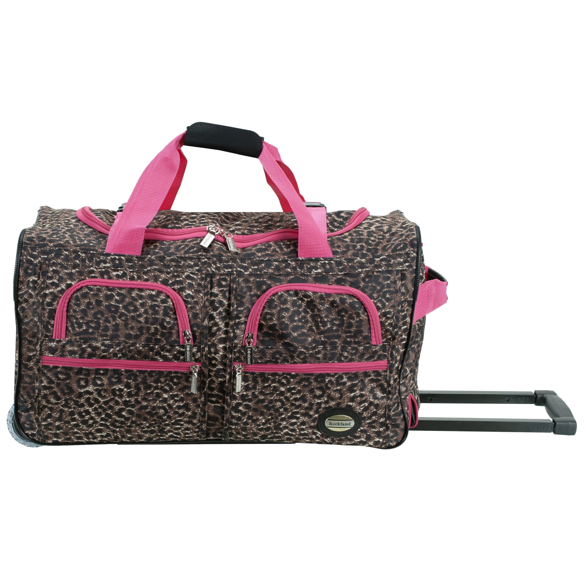 Bolsa De Viaje Con Ruedas Rockland Pink Leopard Con Ruedas Extragrandes