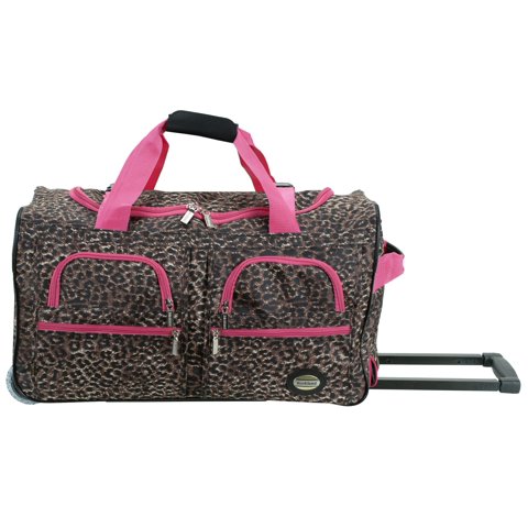 Bolsa De Viaje Con Ruedas Rockland Pink Leopard Con Ruedas Extragrandes