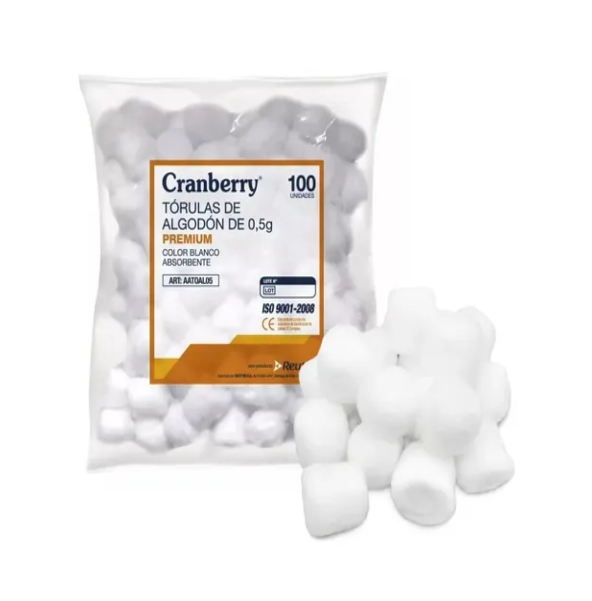 Cranberry - Torulas De Algodon 0,5G Premium Absorbentes 100Uni