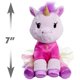 thumbnail image 3 of Unicornio EK World de peluche Just Play, 18 cm, con camisa rosa con forma de estrella y falda arcoíris, 3 of 5